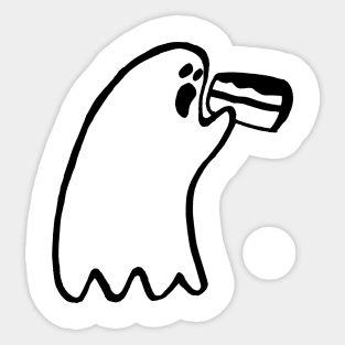 Ghost Eating Cake Sticker